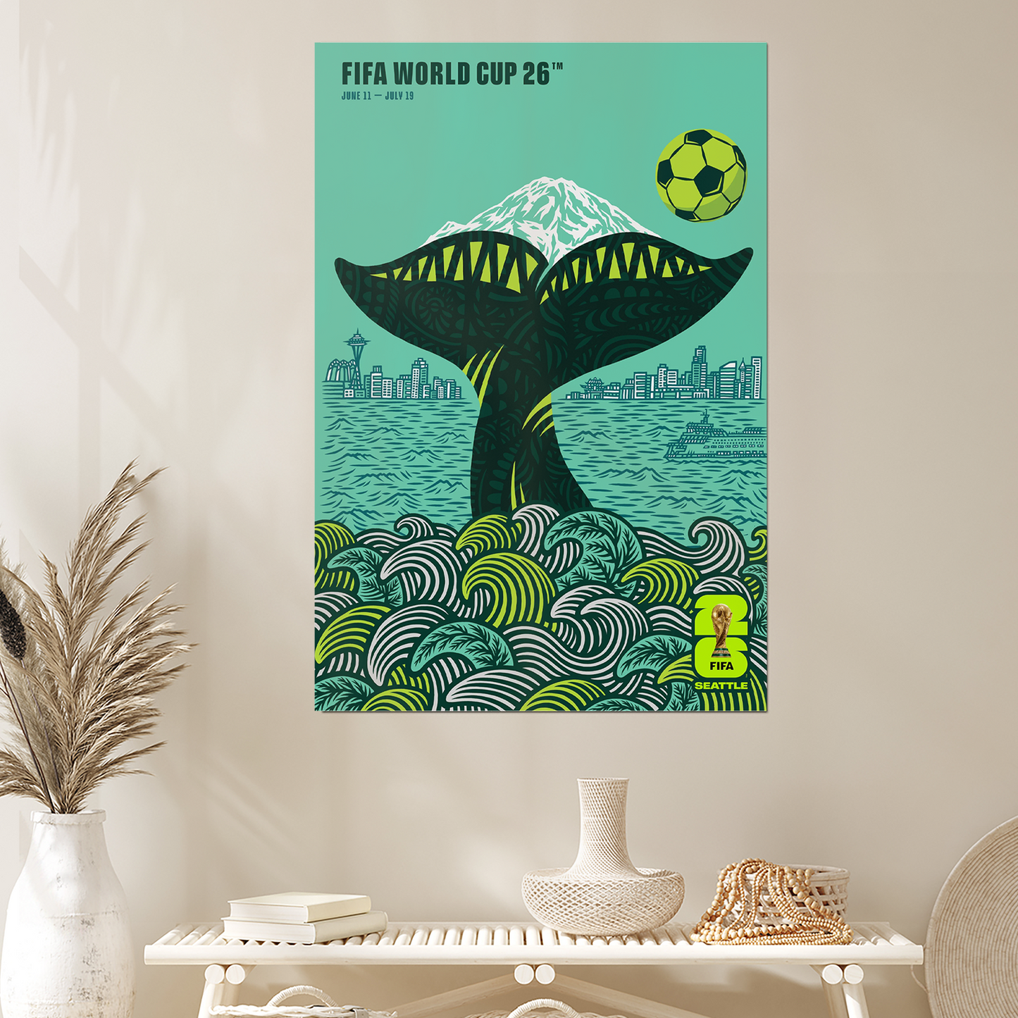 Sports Poster- FFWC 2026 Seattle Poster, Football Poster, One Sheet Wall Size 24''x36''