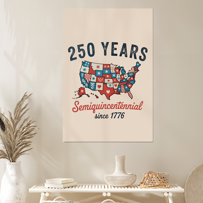 4th of July USA Patriotic Welcome Sign, America 250th Anniversary Party Poster