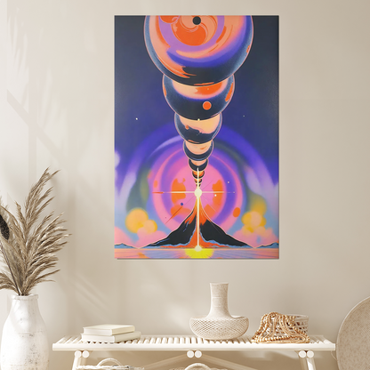 Surreal Sci-Fi Aesthetic Art, Neon Trippy Psychedelic Poster