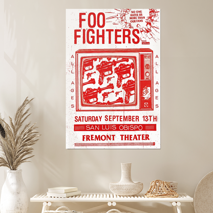 Foo Fighters September 13th 2025 San Luis Obispo Fremont Theater Music Poster Red Size 24''x36''