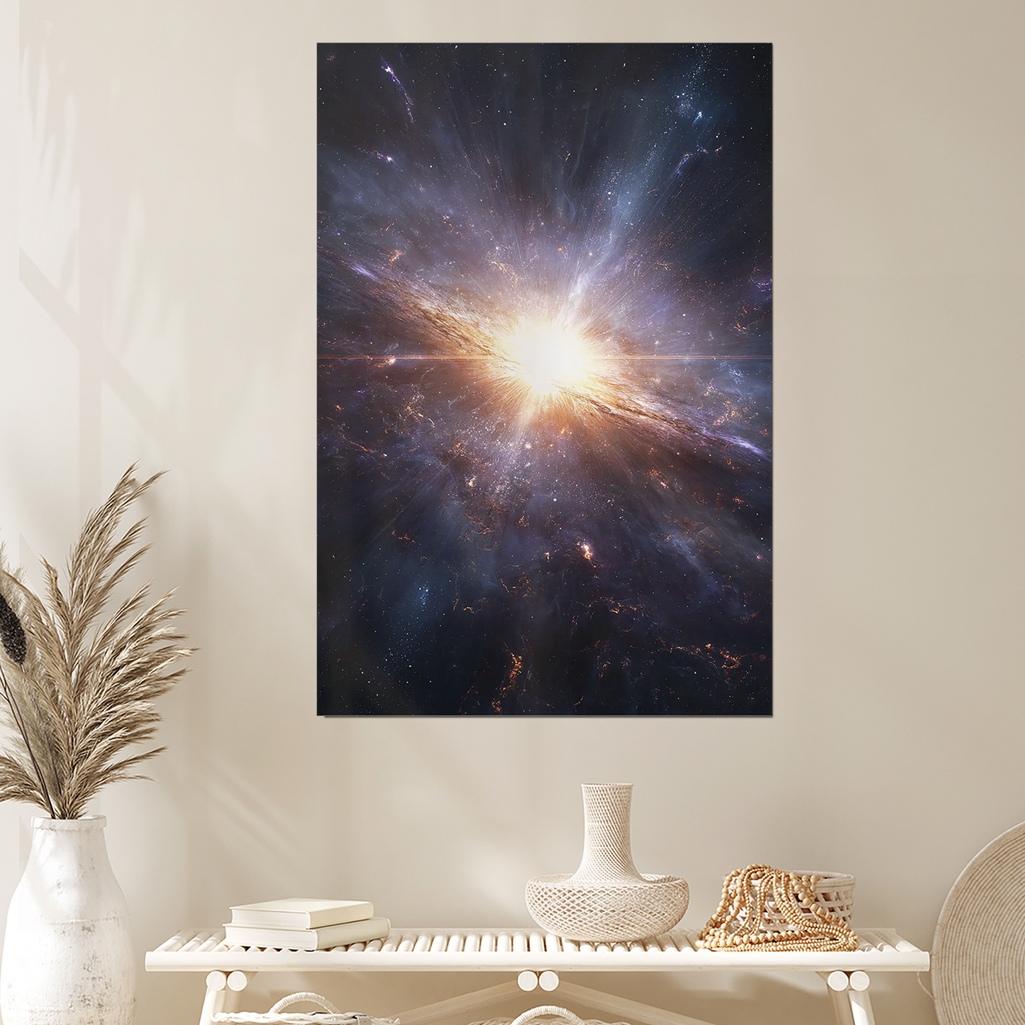 Quasar Poster, Active Galaxy Print, Cosmic Energy Burst Art