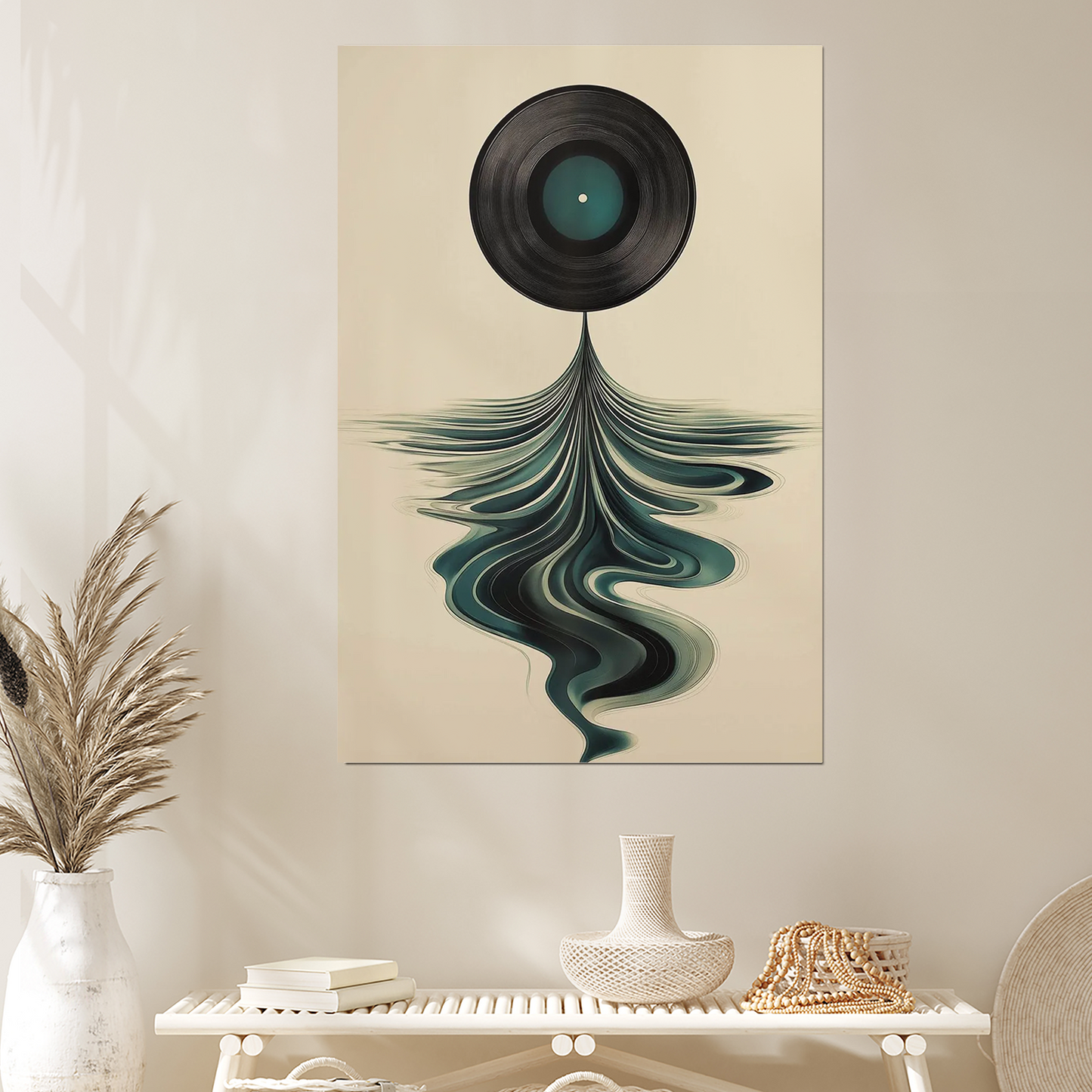 Abstract Vinyl Record Poster – Modern Music Art, Retro Vinyl Design, Geometric Wall Decor