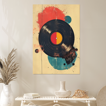 Retro Vinyl Record Poster: Bold Pop Art Music Decor