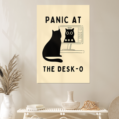 Funny Black Cat Art, Motivational Poster, Desk Decor, Above Bed Decor, Corporate Gift, Trendy Poster, Meme Cat