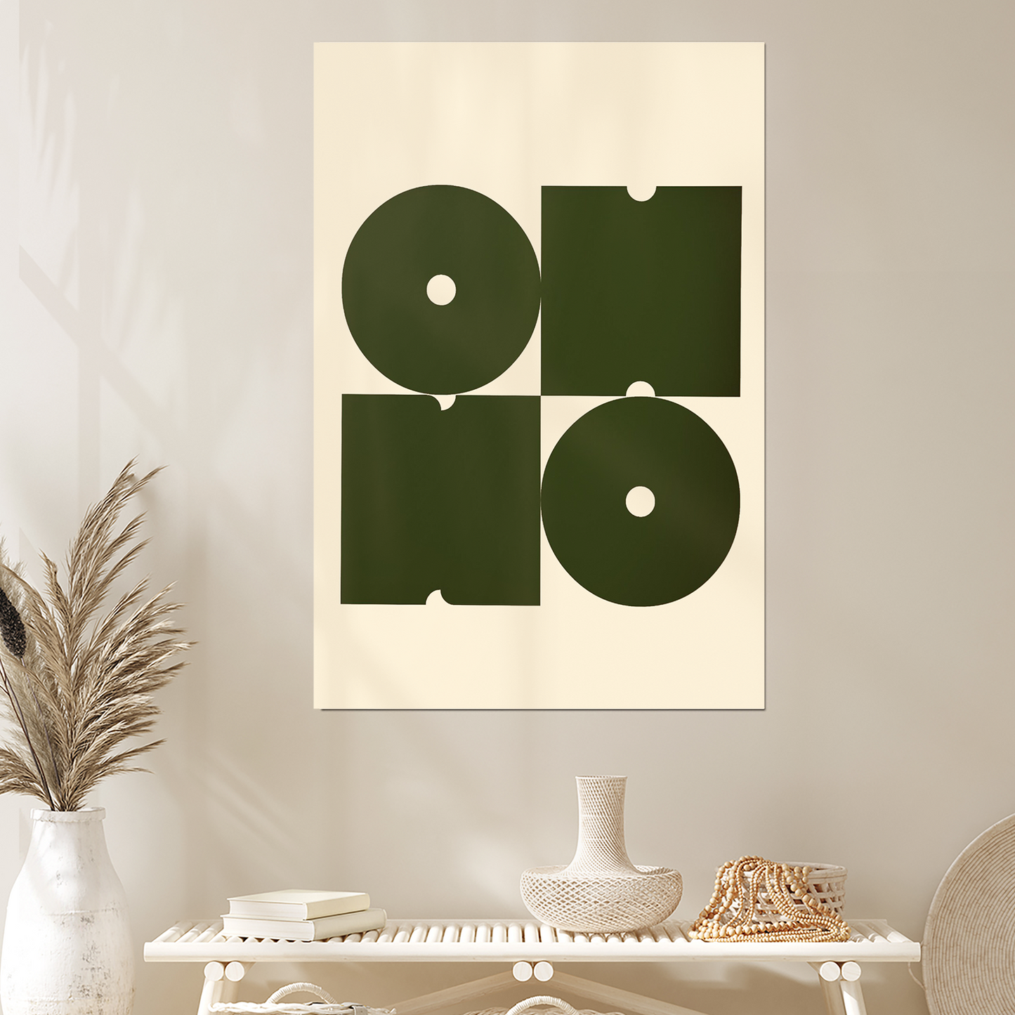 OH NO Poster Green Retro Typography Print Funny Wall Art Modern Minimalist Home Decor