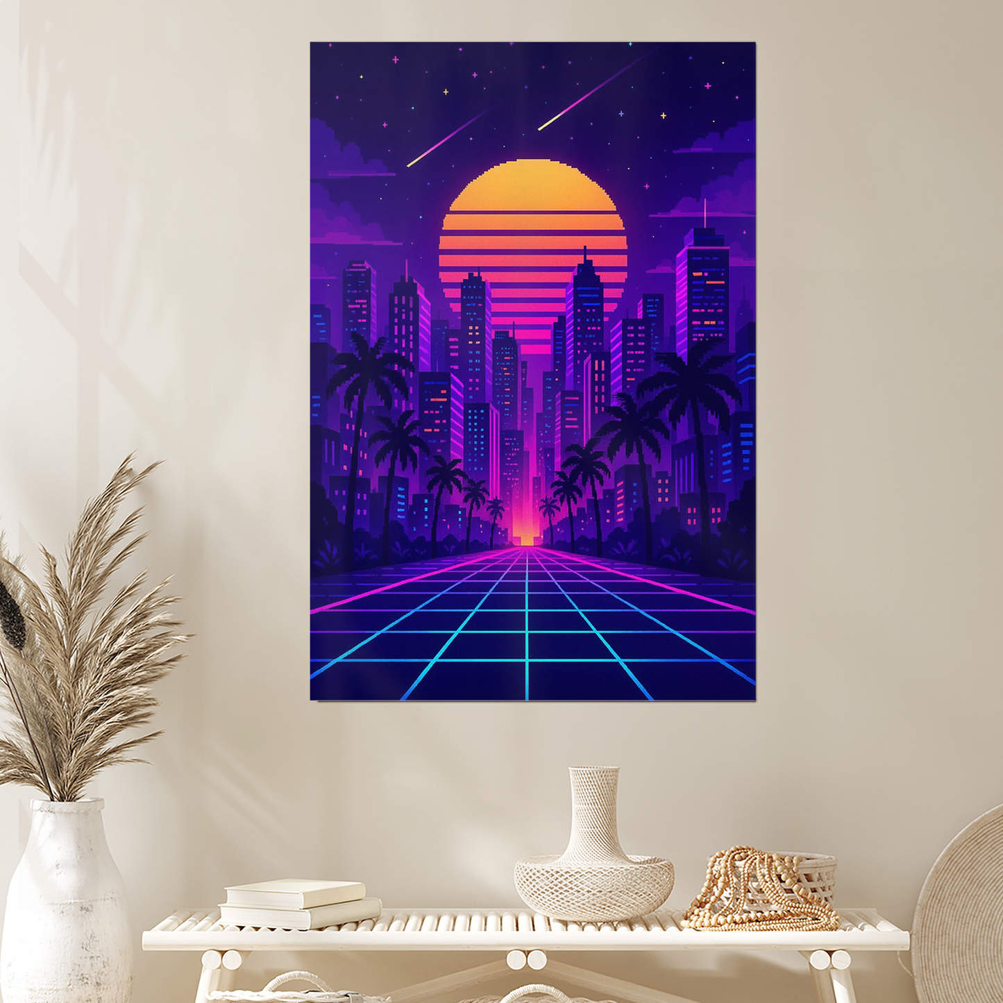 Neon Skyline 1984 – Retro City Glow Poster
