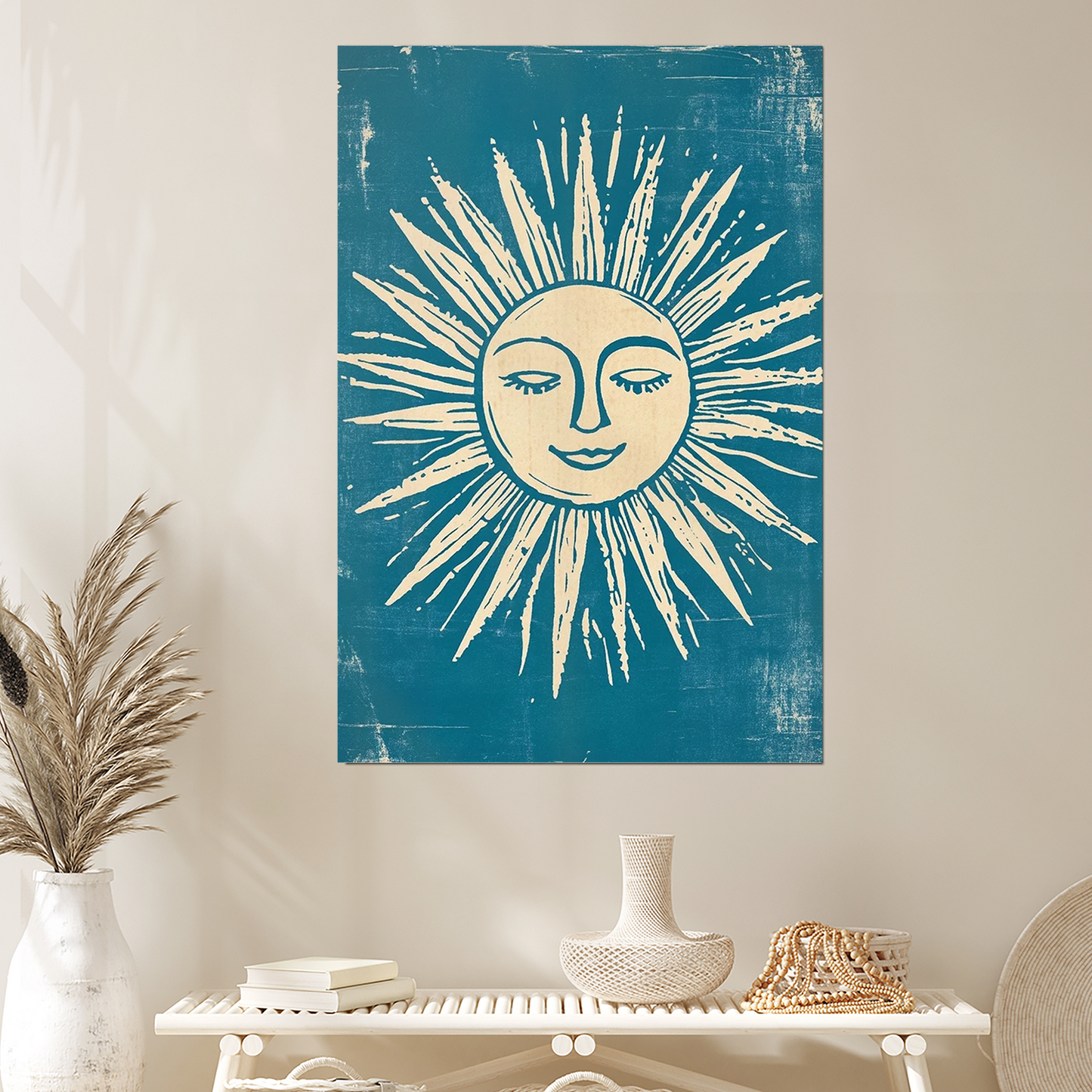 Mid Century Sunshine Print: Celestial Retro Wall Art