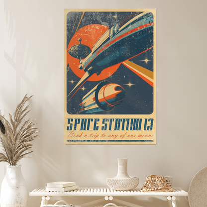 Retro Futuristic Sci-Fi Space Part 3 Wall Poster