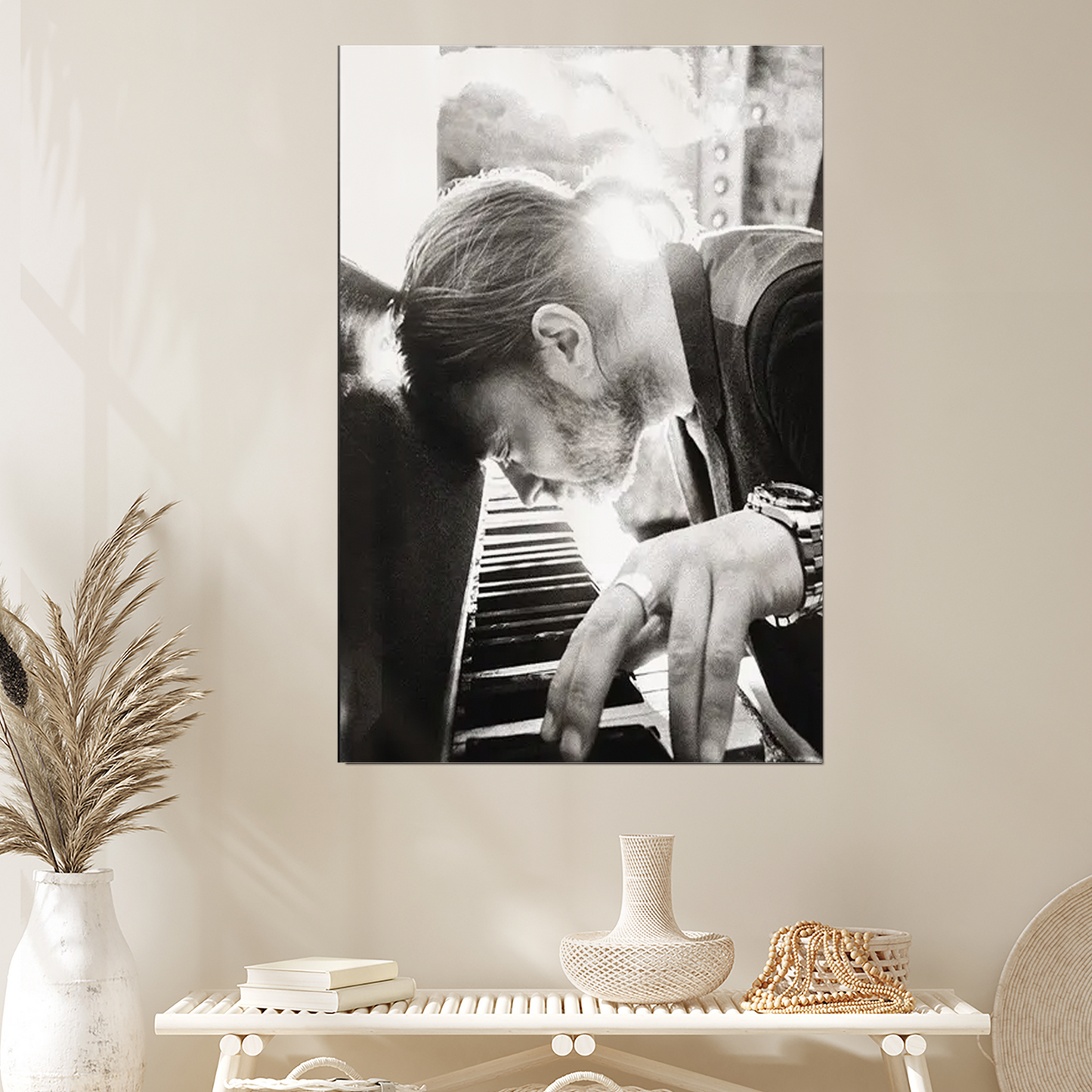 Thom Yorke Poster: Radiohead Frontman, Black and White Music Art Poster Size 24''x36''