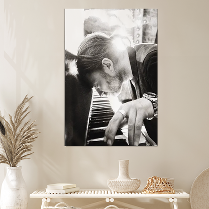 Thom Yorke Poster: Radiohead Frontman, Black and White Music Art Poster Size 24''x36''
