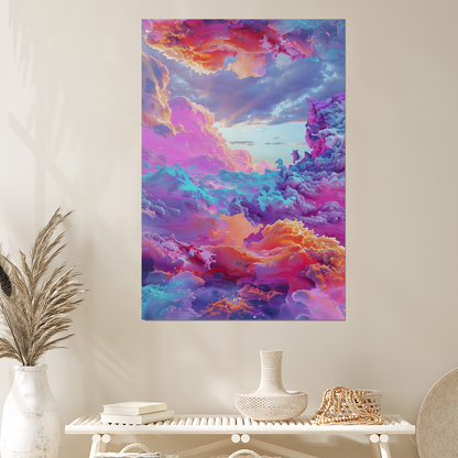 Clouds Wall Art, Abstract Art Print, Colourful Clouds Wall Art Poster