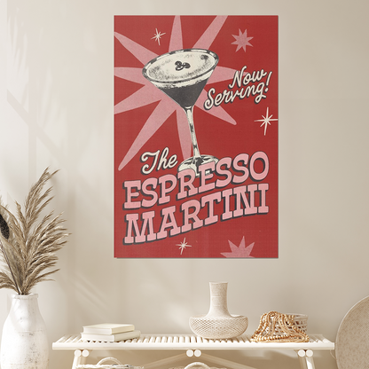 Espresso Martini Print - Retro Kitchen Wall Art - Cocktails Art - Hot Girl Wall Decor