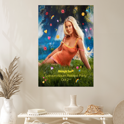 Z a r a Larsson Midnight Sun London Album Release Party 2025 Poster, One Sheet Wall Size 24''x36''