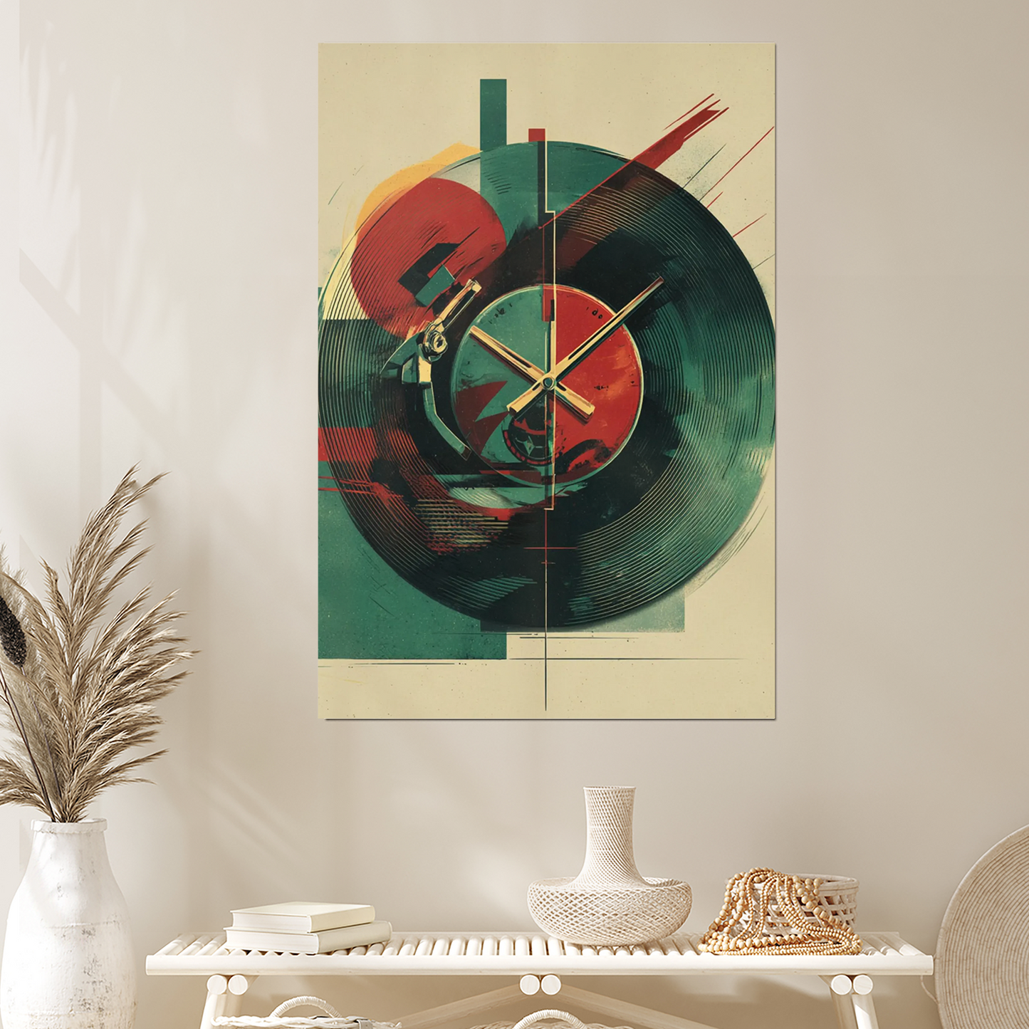 Vinyl Record Wall Art | Mid Century Modern Abstract Print | Retro Music Poster | Geometric Wall Decor
