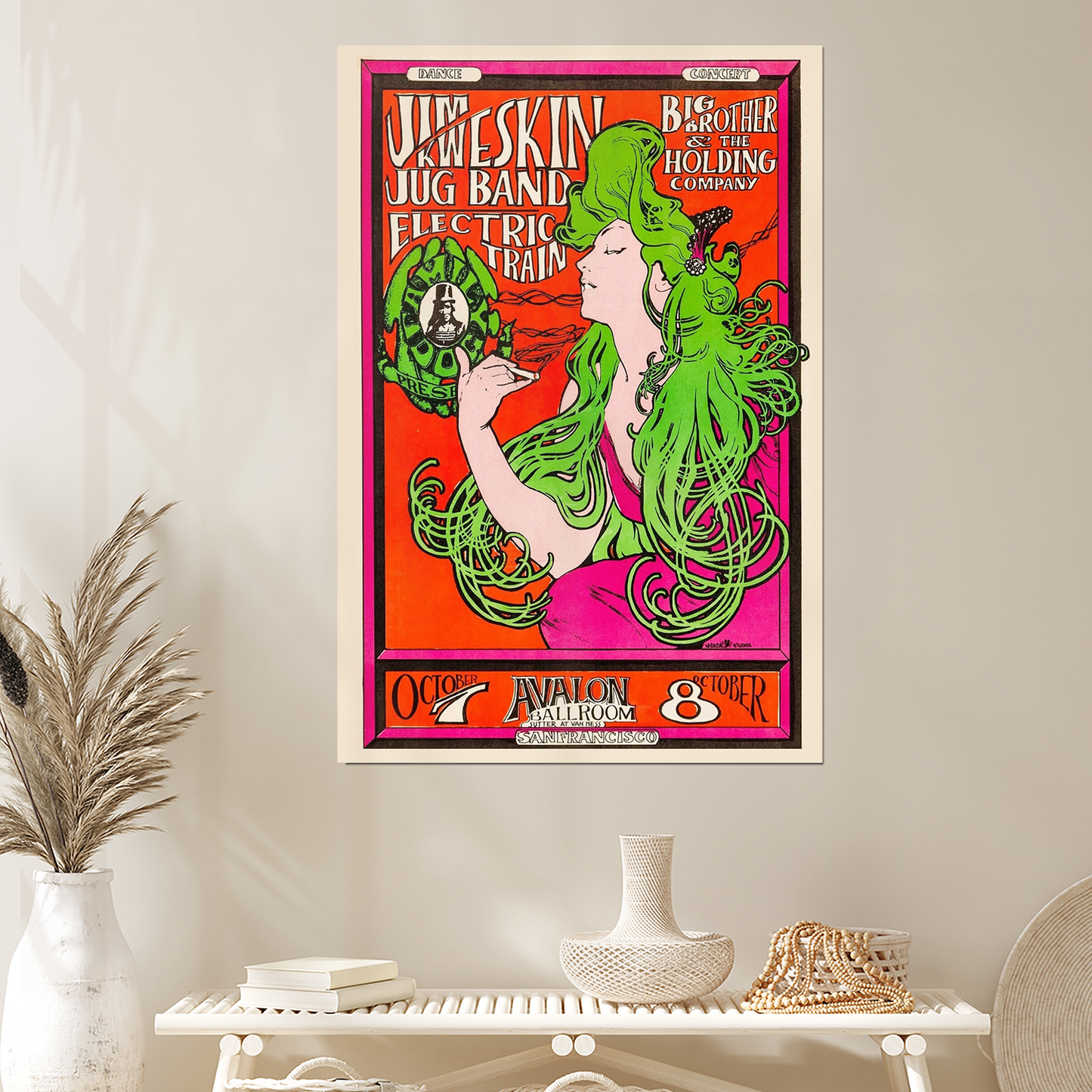 1966 JANIS JOPLIN Concert Wall Art Poster Poster Size 24''x36''