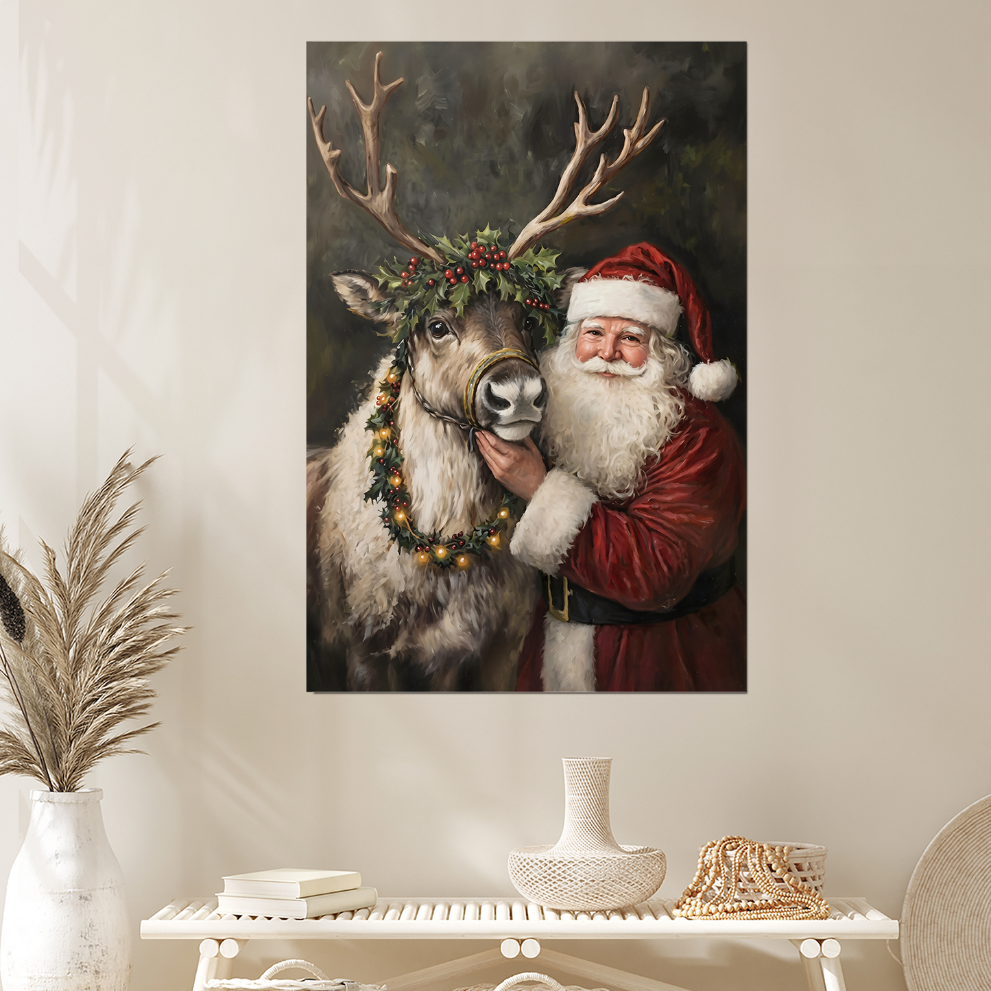Christmas Poster- Vintage Rustic Christmas Winter Home Poster, One Sheet Wall Size 24''x36''