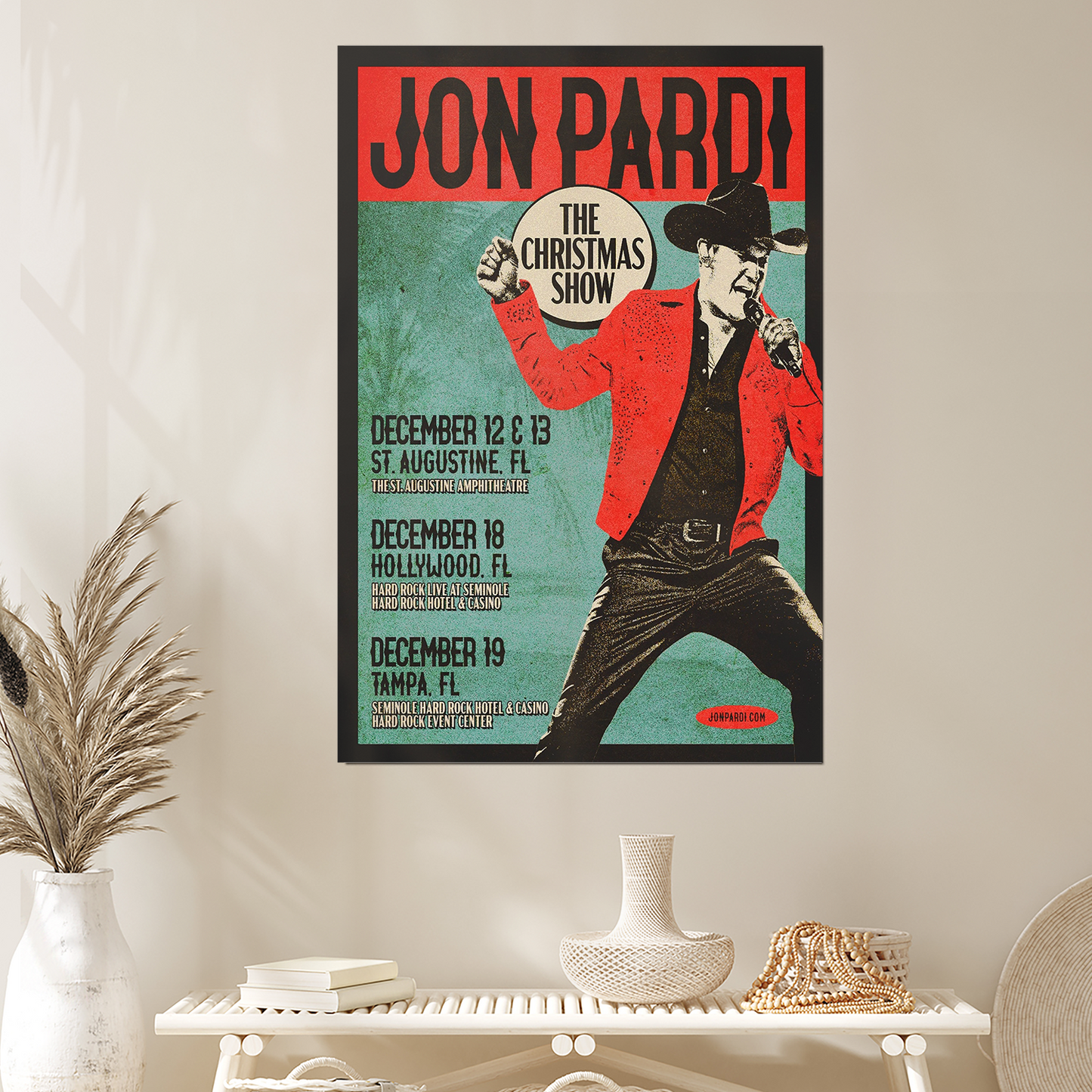 Jon Pardi Christmas Show Florida Size 24''x36''
