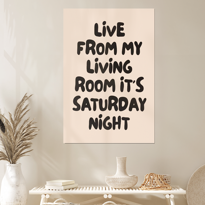 Funny Apartment Art Print: Retro Living Room Typography