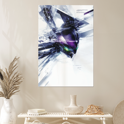 Futuristic Mecha Poster Cyberpunk Y2K Art Print Sci-Fi Tech Wall Art