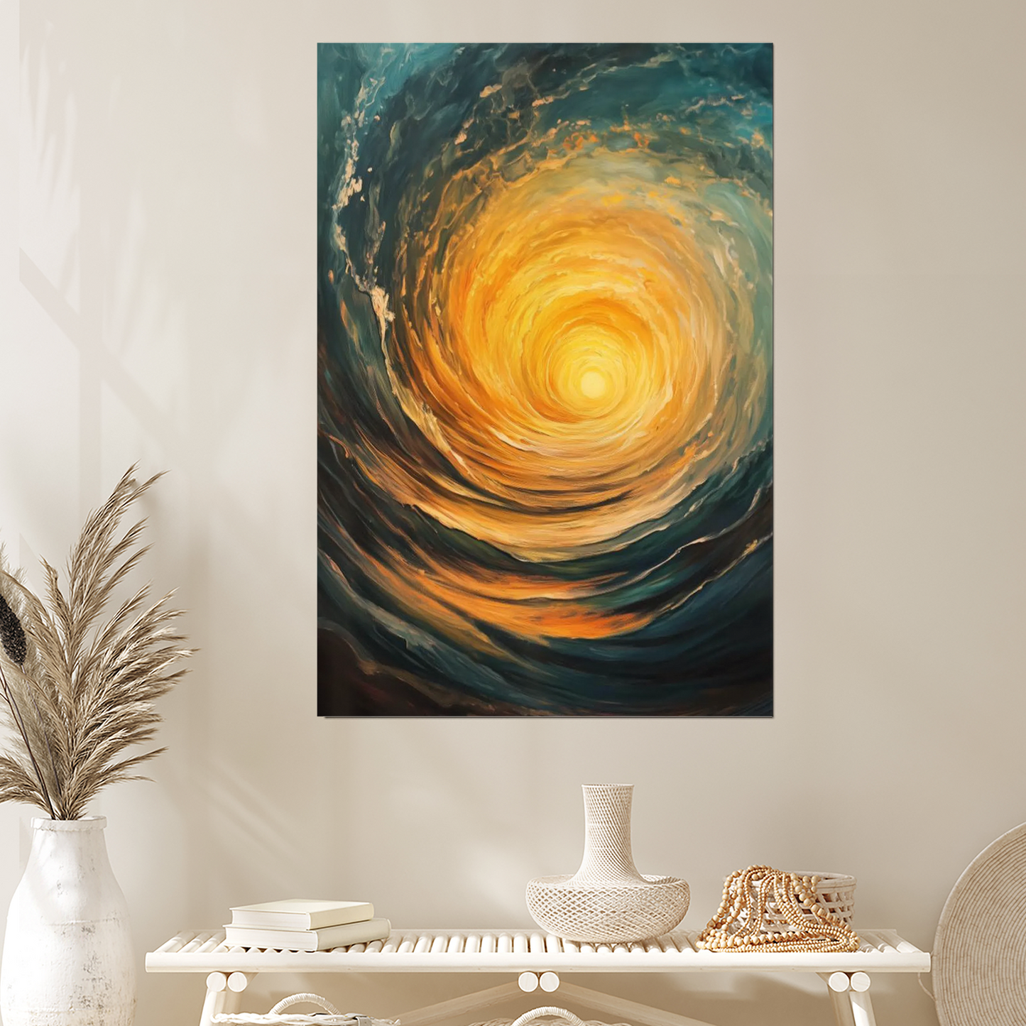 Solar Core – Swirling Abstract Light | Fiery Energy Poster