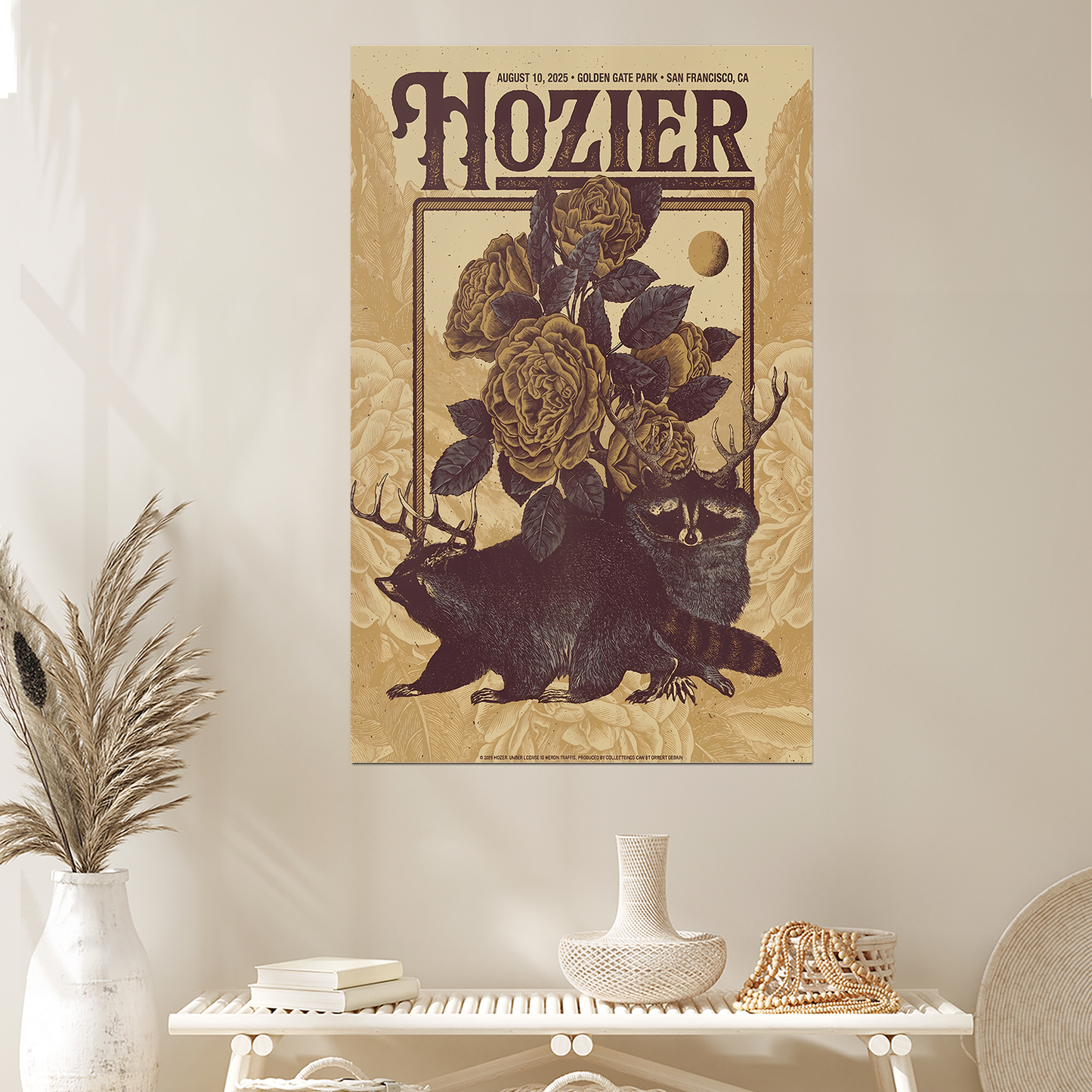 Music Poster Hozier San Francisco August 10 Show Tour 2025 Poster Size 24''x36''