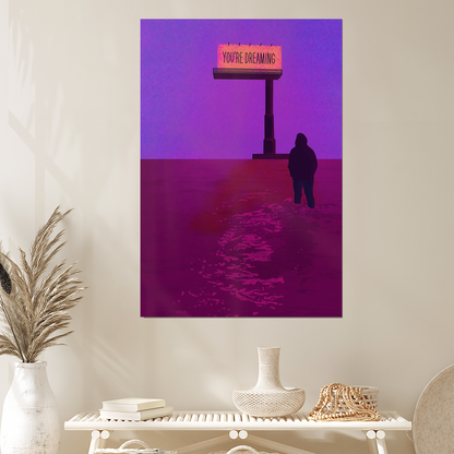 Vaporwave Dreamscape Art Print: Psychedelic Synthwave Poster, Semi-Glossy Paper