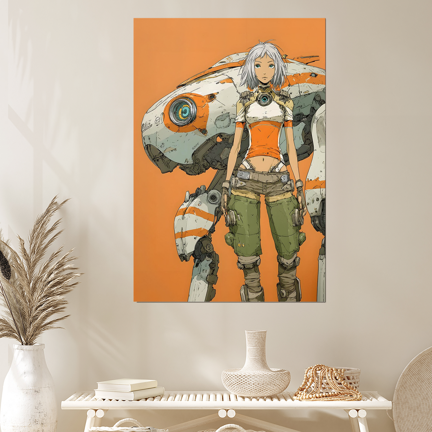 Cyberpunk Mecha Print: Sci-Fi Poster