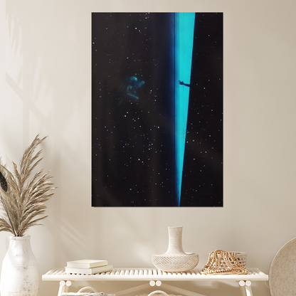 Event Horizon Space Art Poster: Retro Futurism, Astronaut Artwork