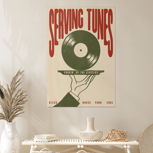 Music Poster- Serving Tunes Poster Size 24''x36''