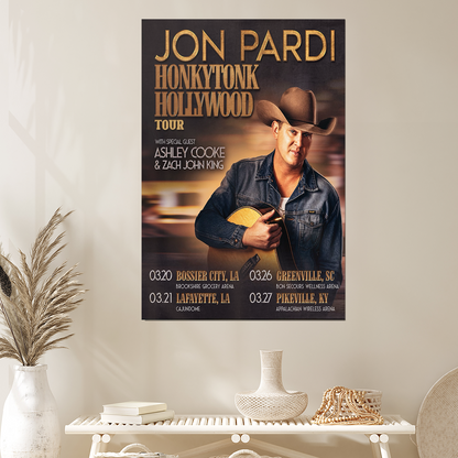 Jon Pardi Honkytonk Hollywood Tour Size 24''x36''