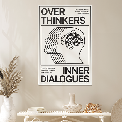 Overthinkers Typography Poster: Mid Century Modern Wall Art