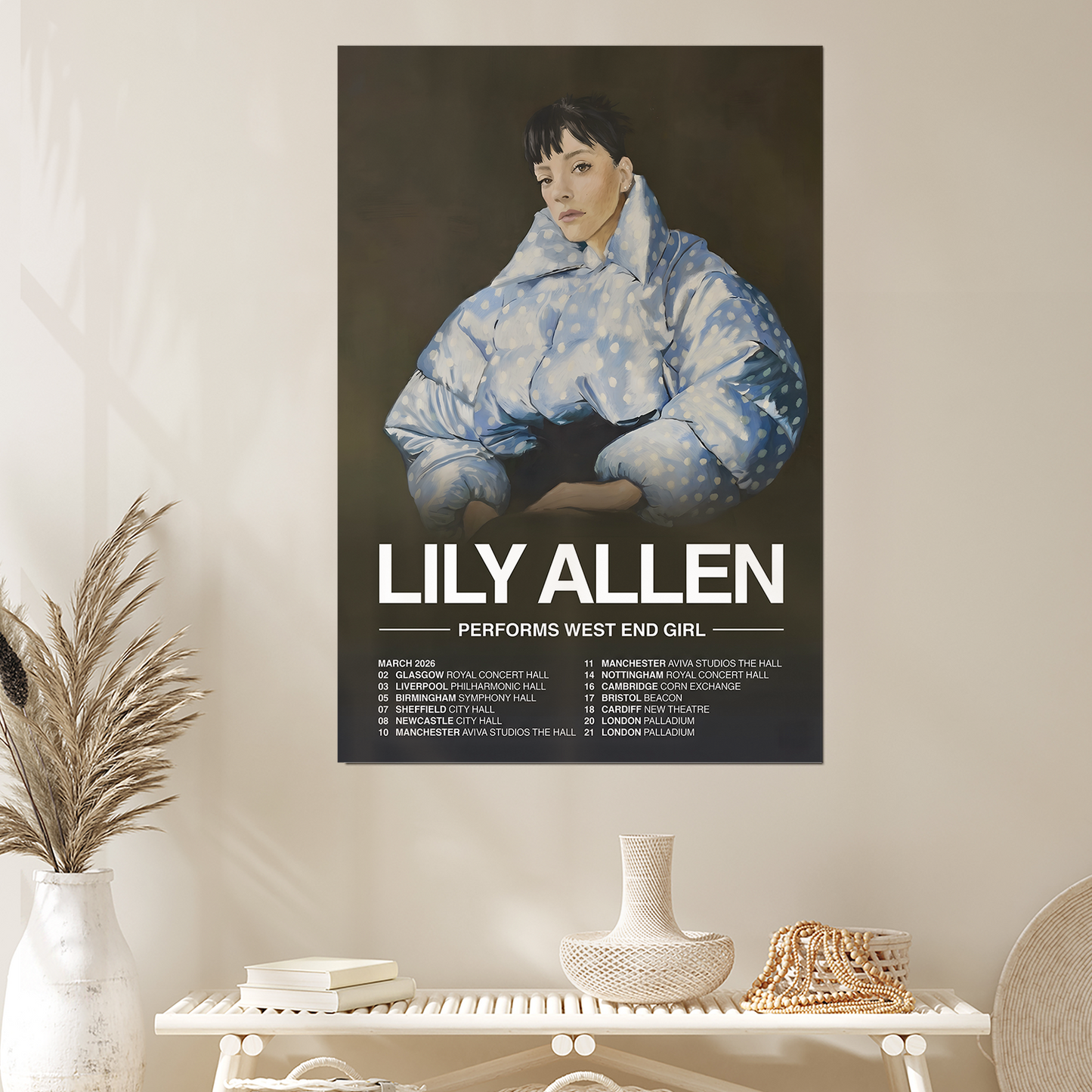 Music Poster- Lily Allen West End Girl Tour 2026 Poster, One Sheet Wall Size 24''x36''