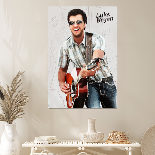 Luke Bryan Fan Art Poster Size 24''x36''