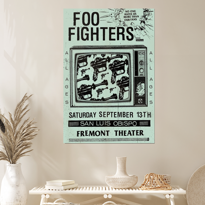 Foo Fighters September 13th 2025 San Luis Obispo Fremont Theater Green Poster Size 24''x36''