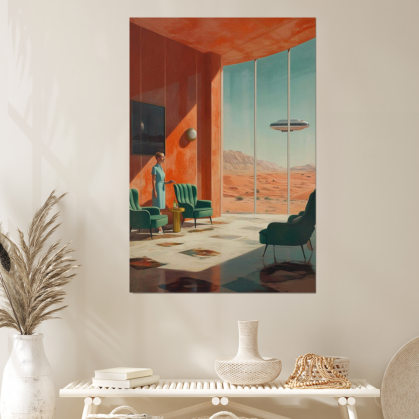 Retro Sci-Fi Poster, 70s Surreal Cosmic Decor, Futuristic Space Poster, Space Artwork for Bedroom