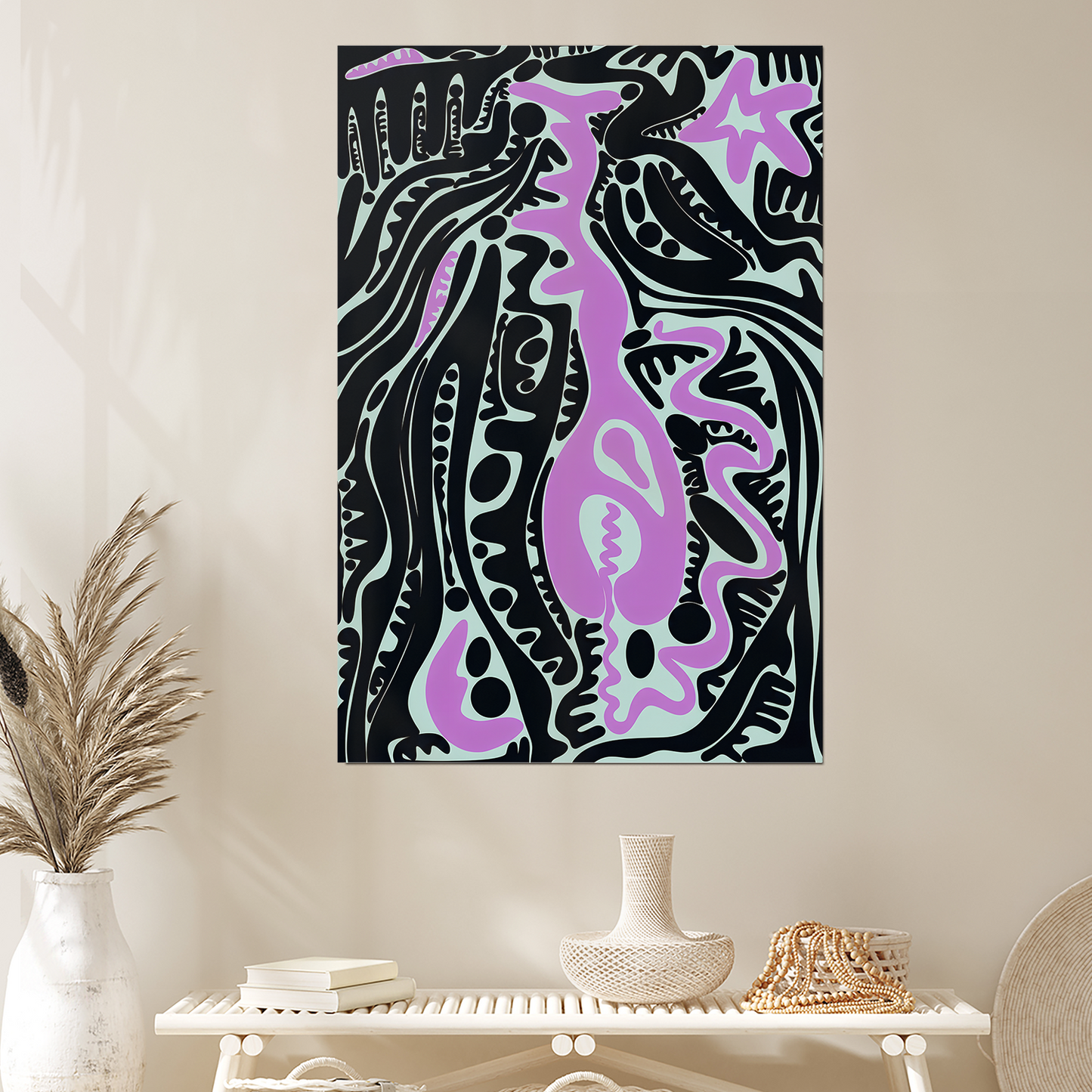 Colorful Drip Abstract Expressionism Art Print Poster, One Sheet Wall Size 24''x36''
