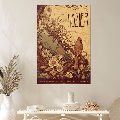 Music Poster Hozier Billings July 2 Show Tour 2025 Size 24''x36''