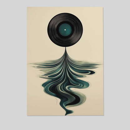 Abstract Vinyl Record Poster – Modern Music Art, Retro Vinyl Design, Geometric Wall Decor