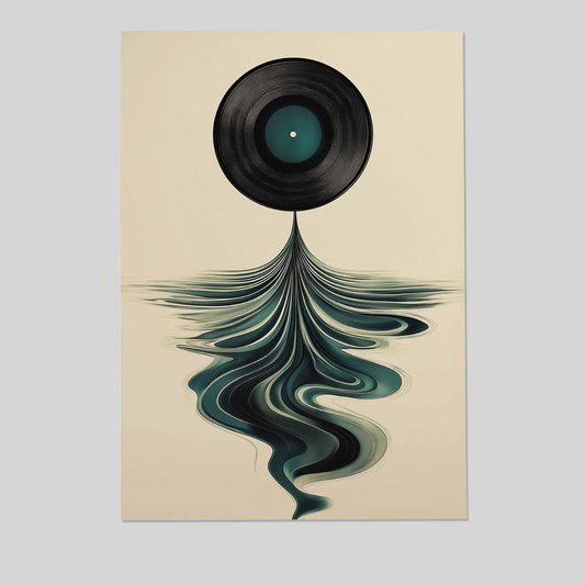 Abstract Vinyl Record Poster – Modern Music Art, Retro Vinyl Design, Geometric Wall Decor