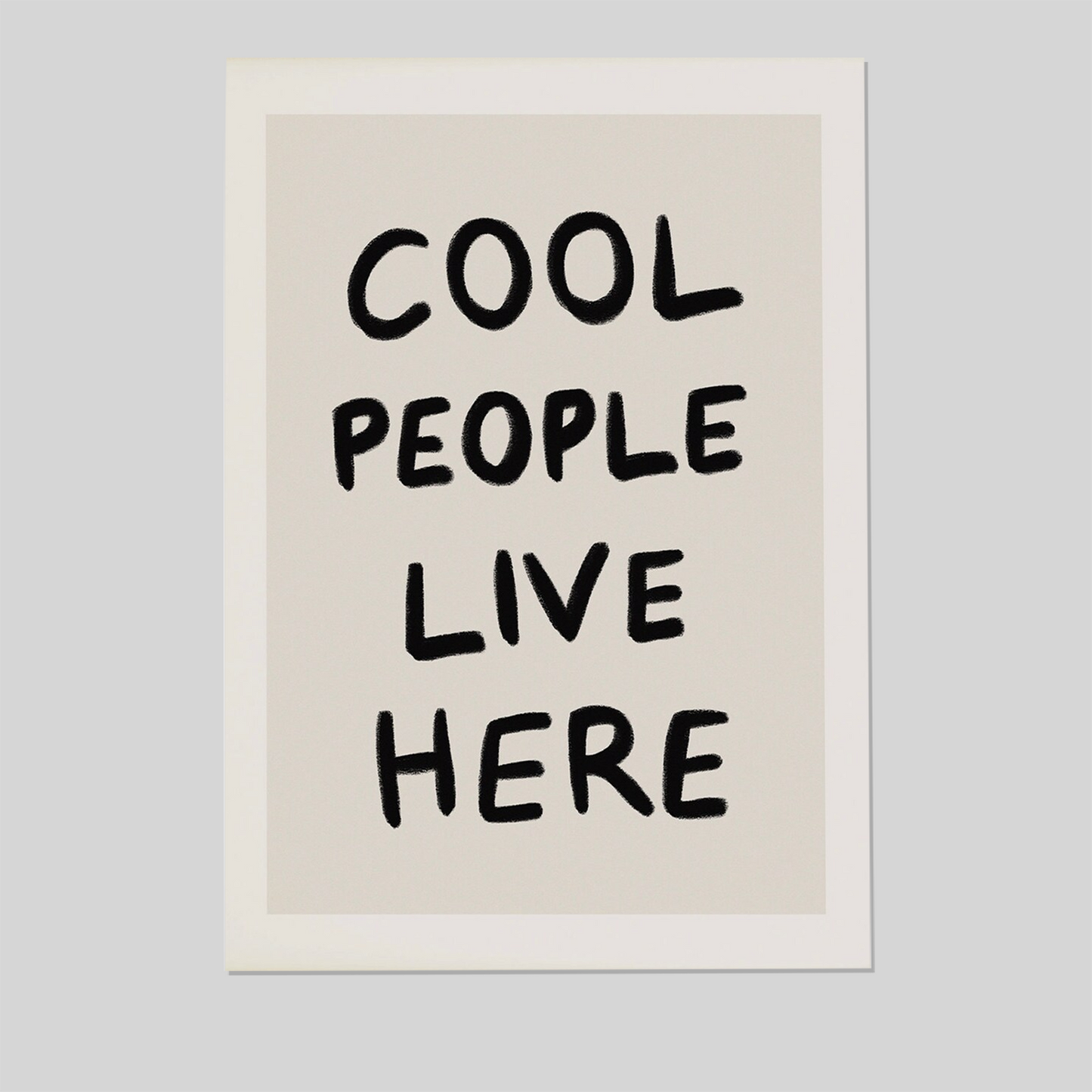 Cool People Live Here Wall Art, Typography Wall Art, Funny Quote Print, Modern Living Room Art, Trendy Dorm Room Poster, Guest Check Print
