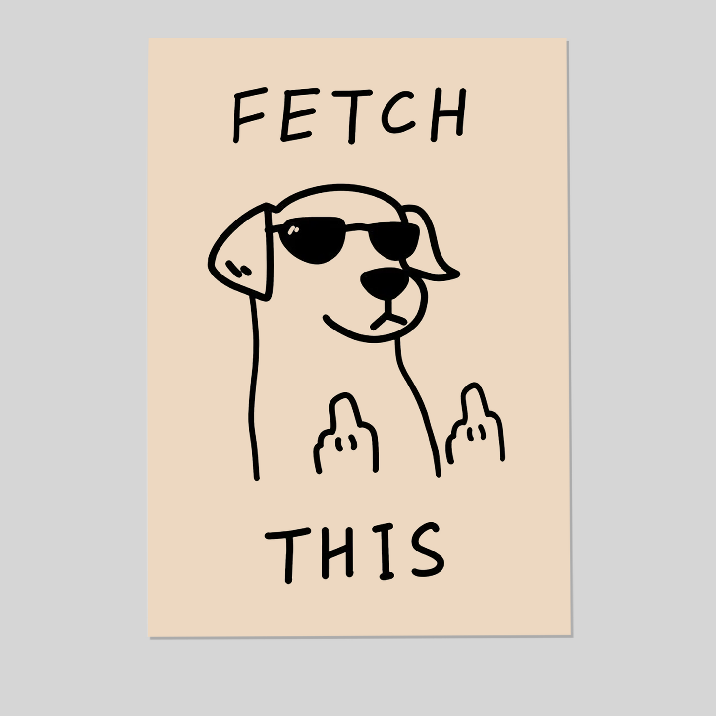 Fetch This Dog Art Canvas Poster, Trendy Wall Art, Funny Aesthetic Decor, Retro Home Decor, Printed Gift