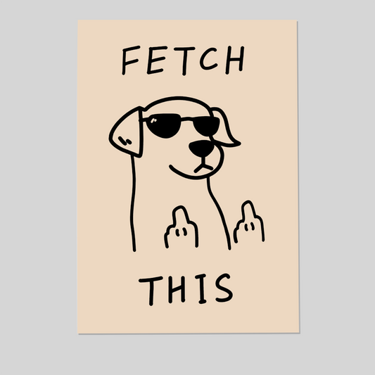 Fetch This Dog Art Canvas Poster, Trendy Wall Art, Funny Aesthetic Decor, Retro Home Decor, Printed Gift