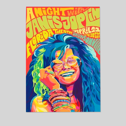 A Night with Janis Joplin Concert Wall Art Poster Size 24''x36''