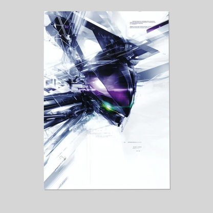 Futuristic Mecha Poster Cyberpunk Y2K Art Print Sci-Fi Tech Wall Art