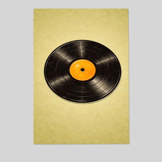 Retro Vinyl Record Wall Art Print | Black Vinyl LP | 70s Inspired Home Decor | Music Lover Wall Art | Vintage Record Poster