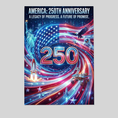 America 250 Wall Art, Patriotic Wall Decor, 4th of July Wall Art, Stars and Stripes Poster, 250th Anniversary America Print #2