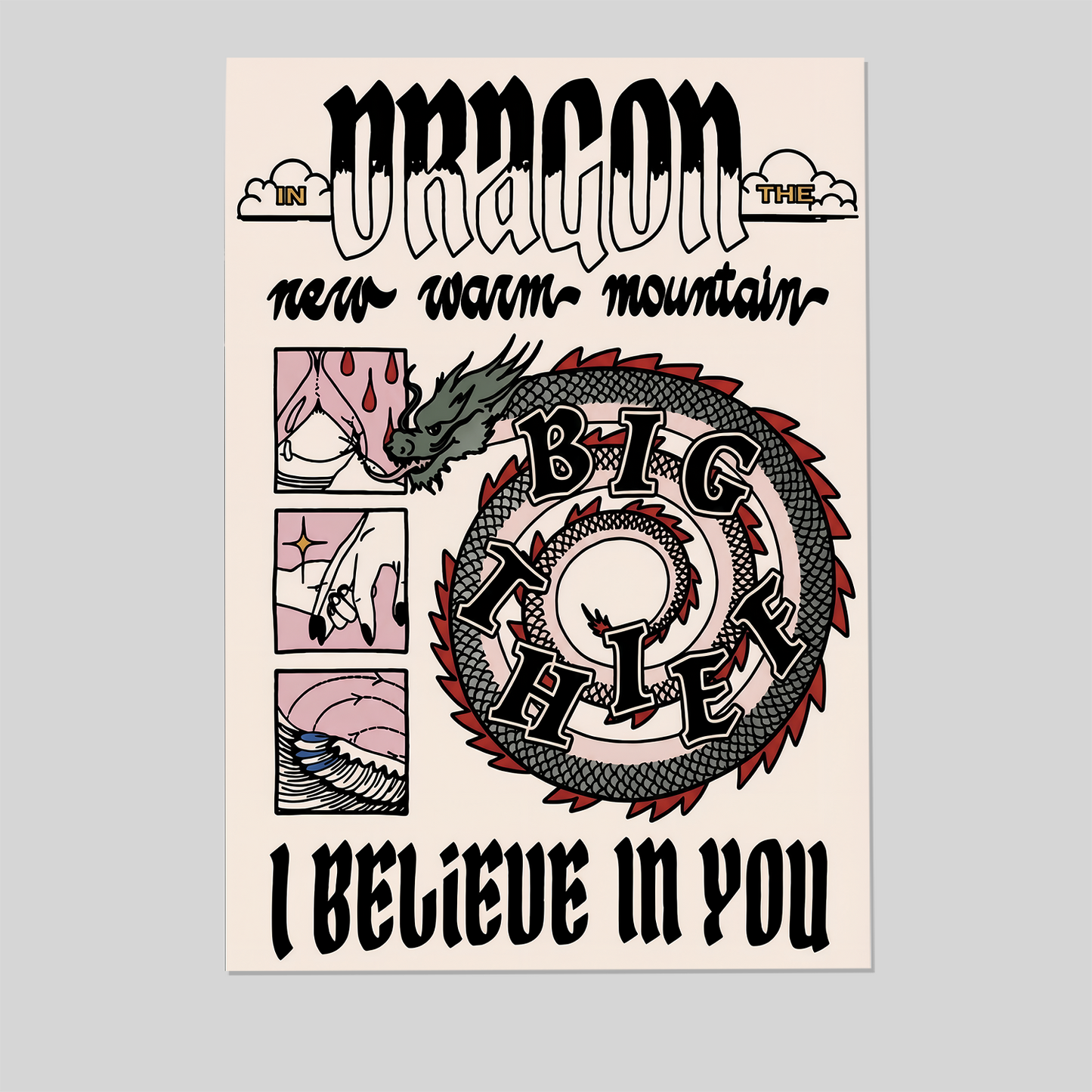 Big Thief Dragon Poster - Premium Matte Vertical Believe in You - Warm Mountain Art Size 24''x36''