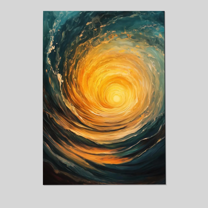 Solar Core – Swirling Abstract Light | Fiery Energy Poster
