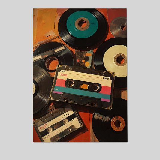 Vintage Record Eclectic, Trendy Art Prints, Retro Wall Art, Music Poster, Vinyl Wall Art, Music Room Decor