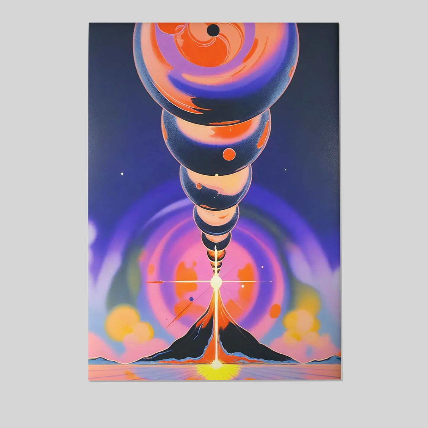 Surreal Sci-Fi Aesthetic Art, Neon Trippy Psychedelic Poster